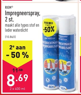 ALDI Riem Impregneerspray, 2 st. 2 x 400 ml aanbieding