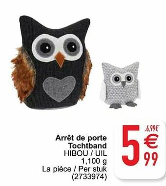 Cora Arrêt de porte tochtband hibou - uil aanbieding