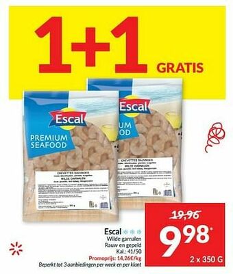 Intermarché Escal wilde garnalen rauw en gepeld aanbieding
