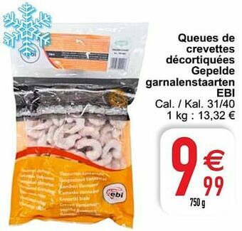 Cora Queues de crevettes décortiquées gepelde garnalenstaarten ebi aanbieding