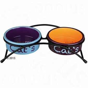 Zooplus - 2 x 300 ml / Ø 12 cm - Trixie Keramiek-Voerbak-Set Eat on Feet aanbieding