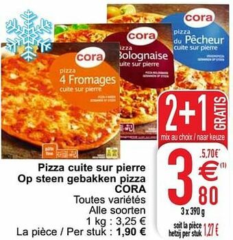 Pizza cuite sur pierre op steen gebakken pizza cora