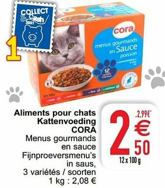 Cora Aliments pour chats kattenvoeding cora aanbieding