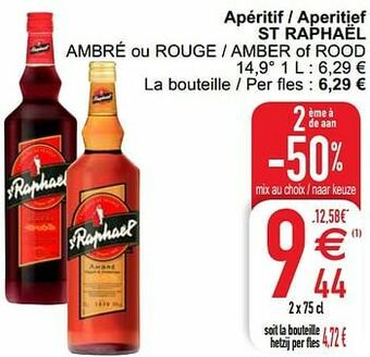 Cora Apéritif - aperitief st raphaël ambré ou rouge - amber of rood aanbieding
