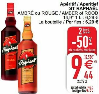 Cora Apéritif - aperitief st raphaël ambré ou rouge - amber of rood aanbieding