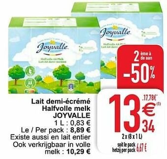 Cora Lait demi-écrémé halfvolle melk joyvalle aanbieding