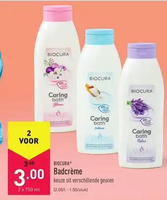 ALDI Biocura Badcreme 2 x 750 ml aanbieding