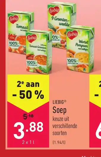 ALDI Liebig Soep 2 x 1L aanbieding