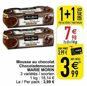 Cora Mousse au chocolat chocolademousse marie morin aanbieding