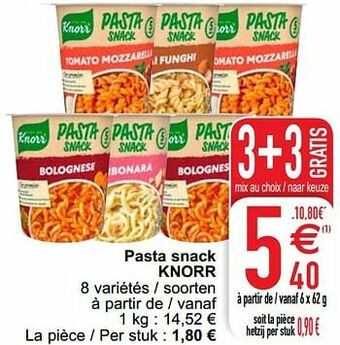 Cora Pasta snack knorr aanbieding