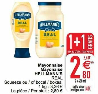 Cora Mayonnaise mayonaise hellmann`s real aanbieding