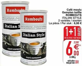 Cora Café moulu gemalen koffie rombouts italian style aanbieding