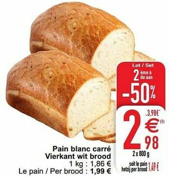 Cora Pain blanc carré vierkant wit brood aanbieding
