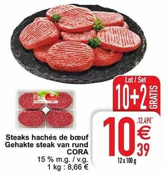 Cora Steaks hachés de boeuf gehakte steak van rund cora aanbieding