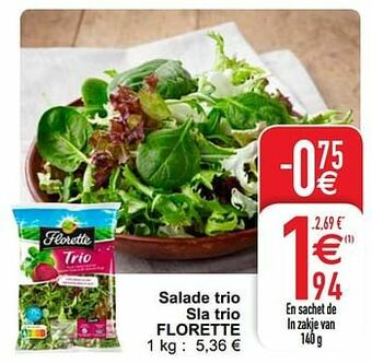 Cora Salade trio sla trio florette aanbieding