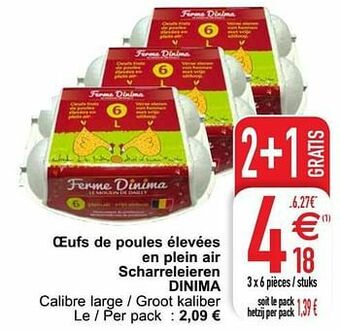 Cora Oeufs de poules élevées en plein air scharreleieren dinima aanbieding