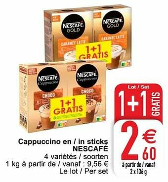 Cora Cappuccino en - in sticks nescafé aanbieding