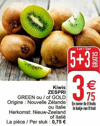 Kiwis zespri green ou - of gold