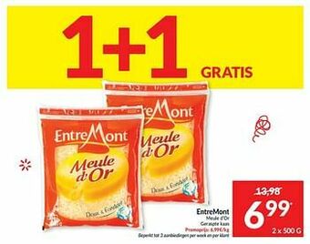 Intermarché Entremont meule d’or geraspte kaas aanbieding