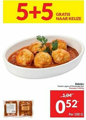 Intermarché Balletjes tomaten- jagers- of provençaalse saus aanbieding