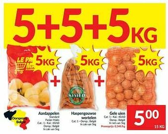 Intermarché Aardappelen + haspengouwse wortelen + gele uien aanbieding