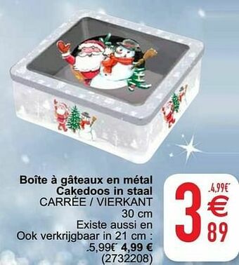 Cora Boîte à gâteaux en métal cakedoos in staal carrée - vierkant aanbieding