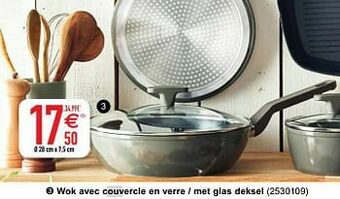 Cora Wok avec couvercle en verre - met glas deksel aanbieding