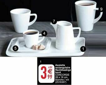 Cora Assiette rectangulaire rechthoekige bord concorde aanbieding