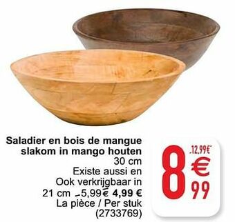 Cora Saladier en bois de mangue slakom in mango houten aanbieding