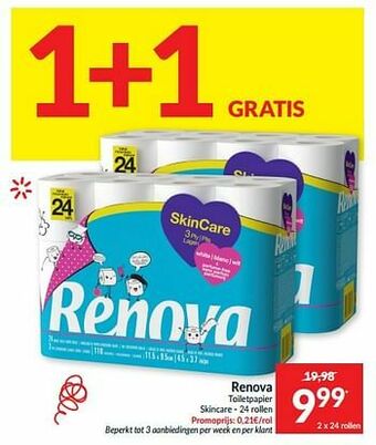 Intermarché Renova toiletpapier skincare aanbieding