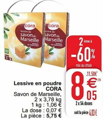Cora Lessive en poudre cora aanbieding