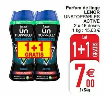 Cora Parfum de linge lenor unstoppables active aanbieding