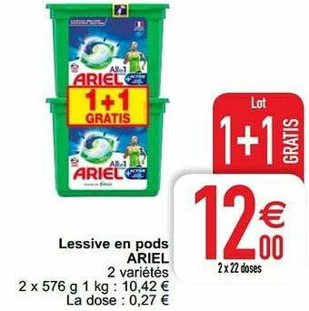 Cora Lessive en pods ariel aanbieding