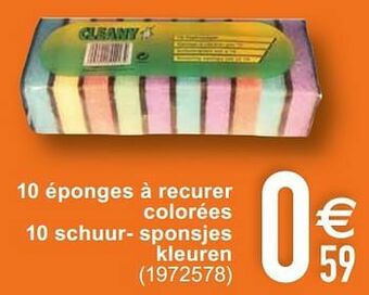 Cora 10 éponges à recurer colorées 10 schuur- sponsjes kleuren aanbieding