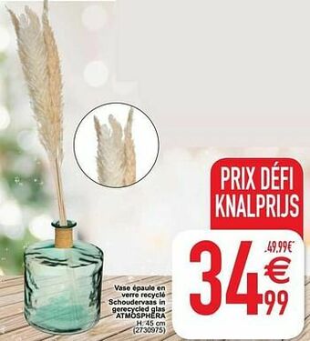 Vase épaule en verre recyclé schoudervaas in gerecycled glas atmosphera