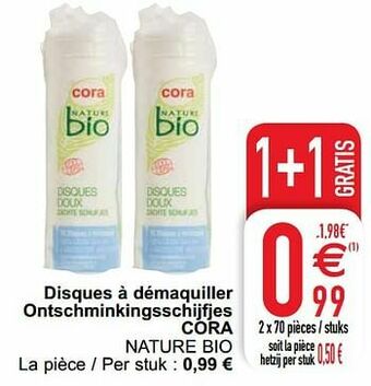 Cora Disques à démaquiller ontschminkingsschijfjes cora nature bio aanbieding