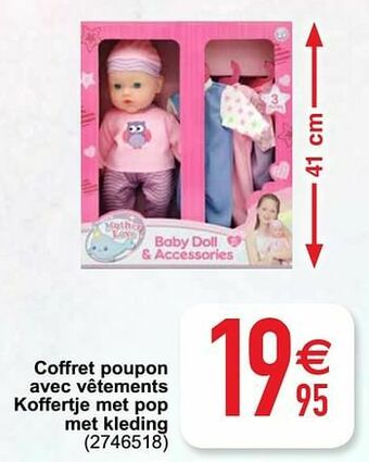 Cora Coffret poupon avec vêtements koffertje met pop met kleding aanbieding