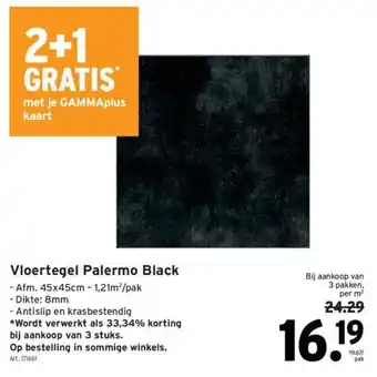 GAMMA Vloertegel Palermo Black aanbieding