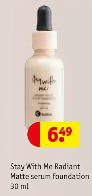 Kruidvat Stay with Me Radiant Matte serum foundation 30ml aanbieding