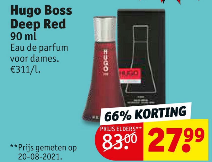 Hugo Boss Deep Red 90ml promotie bij Kruidvat