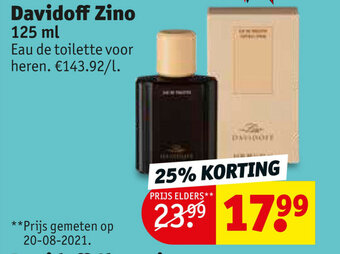 Kruidvat Davidoff Zino 125ml aanbieding