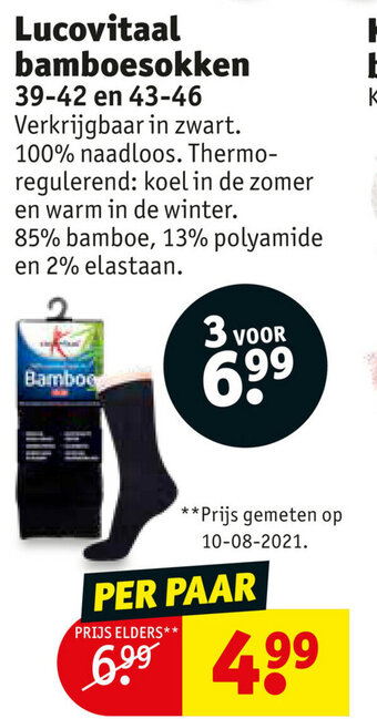Kruidvat Lucovitaal bamboesokken aanbieding