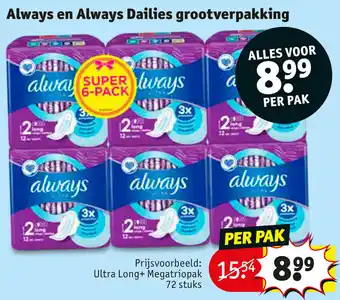 Kruidvat Always en Always Dailies grootverpakking aanbieding