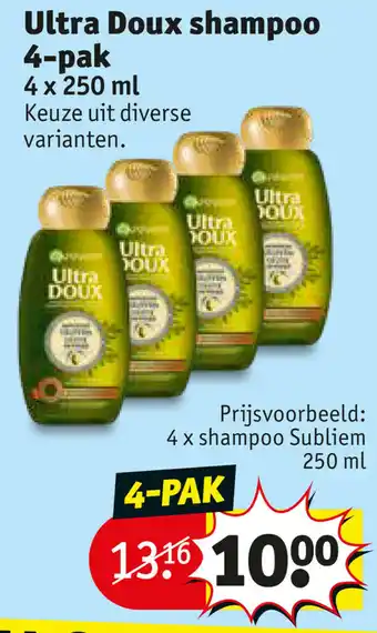 Kruidvat Ultra Doux shampoo 4-pak aanbieding