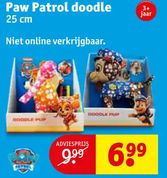 Kruidvat Paw Patrol doodle 25cm aanbieding