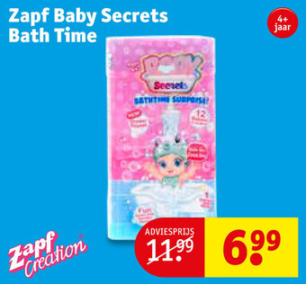 Kruidvat Zapf Baby Secrets Bath Time aanbieding