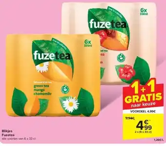 Carrefour Blikjes Fuzetea aanbieding