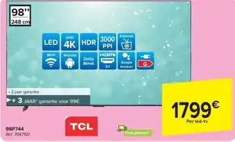 Carrefour Tcl 98P744 LED UHD 4K aanbieding