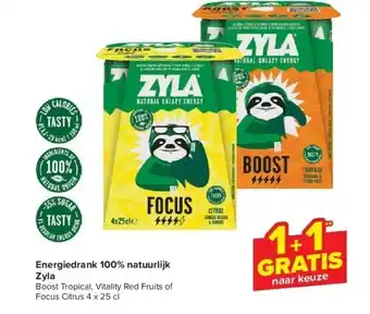 Carrefour Energiedrank 100% natuurlijk Zyla aanbieding