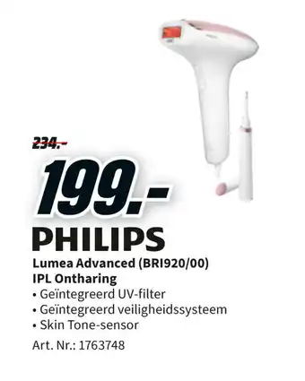 MediaMarkt Philips Lumea Advanced (BRI920/00) IPL Ontharing aanbieding